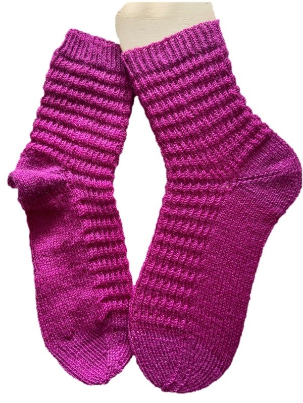 Handgestrickte Socken, Gr. 40/41, Pink