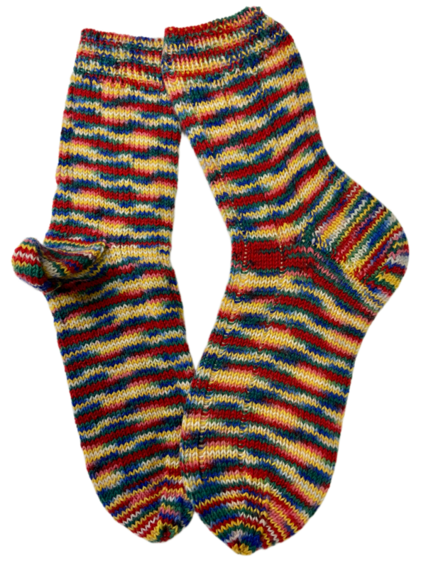 Handgestrickte Socken, Gr. 37/38, Bunt