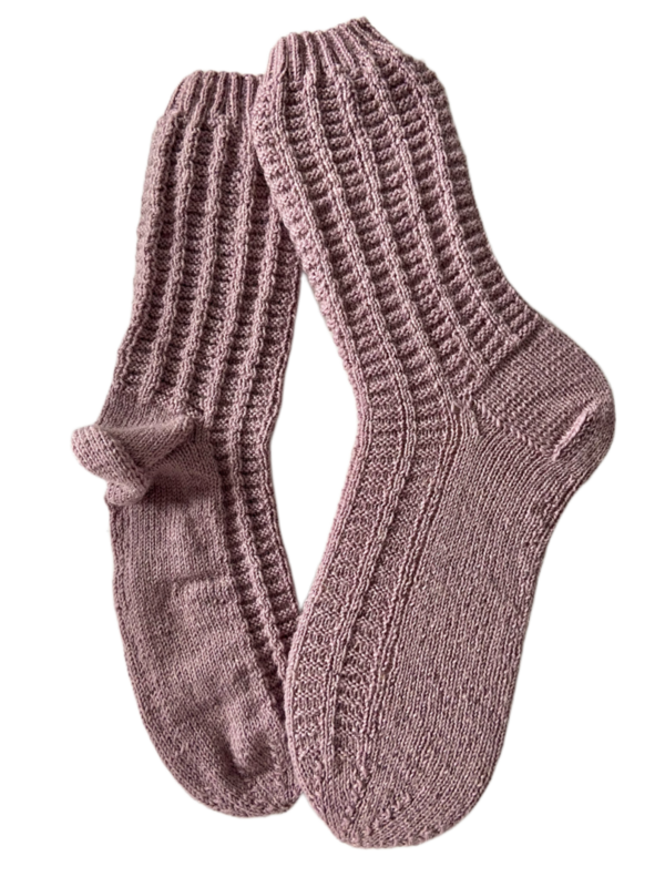 Handgestrickte Socken, Gr. 40/41, Lila