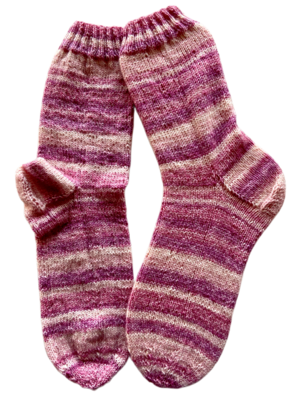 Handgestrickte Socken, Gr. 39/40, Rosa