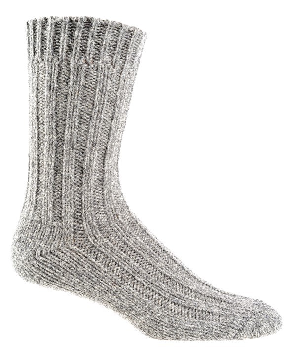 Socken mit Schafwolle und Alpaka, "100% Naturfasern", Gr. 43-46, Hellgraumelange