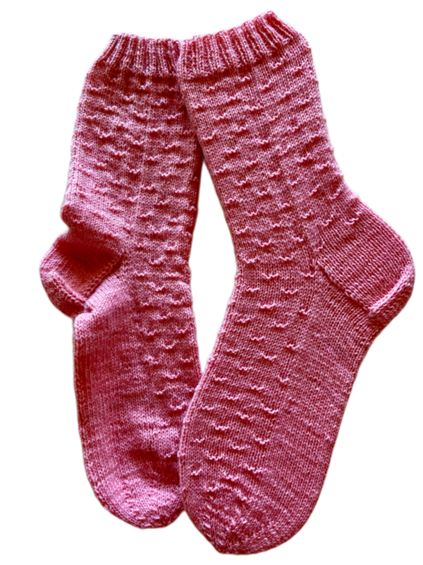 Handgestrickte Socken, Gr. 40/41, Rosa